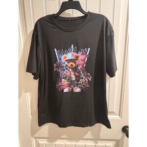 Men’s Sz XL Unbranded Graphic Print Tee Black